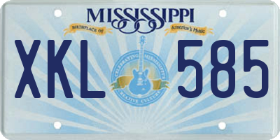 MS license plate XKL585