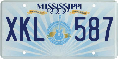 MS license plate XKL587
