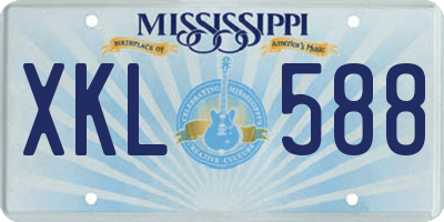 MS license plate XKL588
