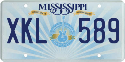 MS license plate XKL589