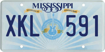 MS license plate XKL591