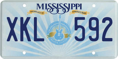 MS license plate XKL592