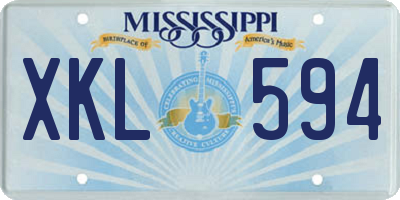 MS license plate XKL594