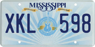 MS license plate XKL598