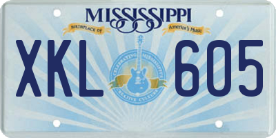 MS license plate XKL605