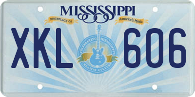 MS license plate XKL606