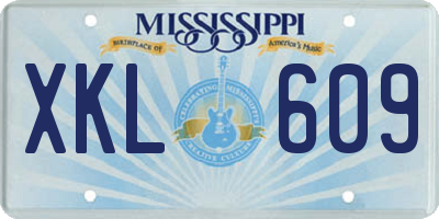 MS license plate XKL609
