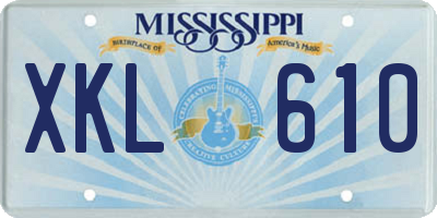 MS license plate XKL610