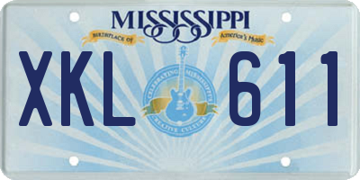 MS license plate XKL611