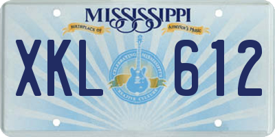 MS license plate XKL612