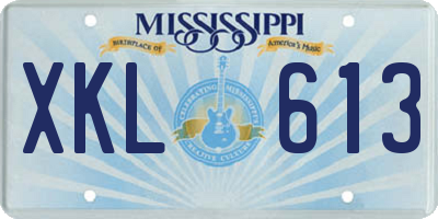MS license plate XKL613