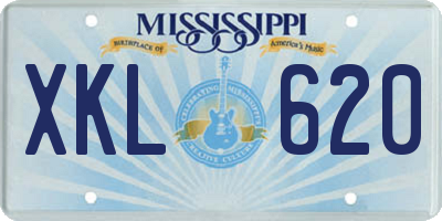 MS license plate XKL620