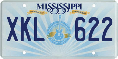 MS license plate XKL622