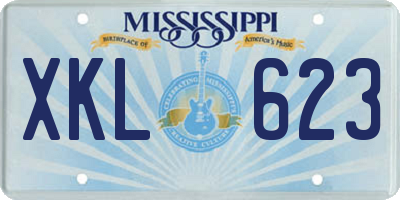 MS license plate XKL623