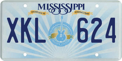 MS license plate XKL624