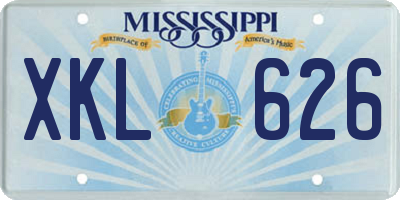 MS license plate XKL626