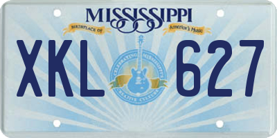 MS license plate XKL627