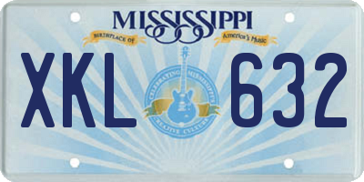 MS license plate XKL632