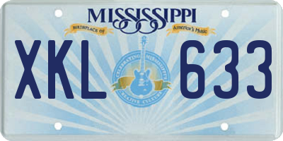 MS license plate XKL633