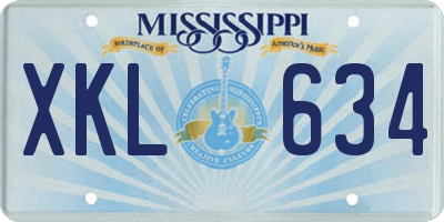 MS license plate XKL634