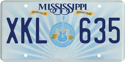 MS license plate XKL635
