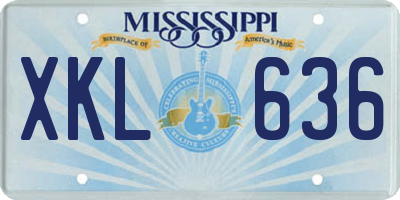 MS license plate XKL636