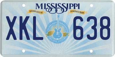 MS license plate XKL638