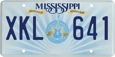 MS license plate XKL641