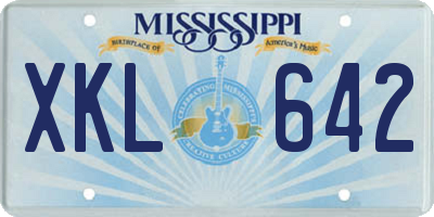 MS license plate XKL642