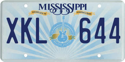 MS license plate XKL644