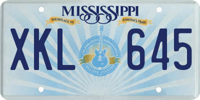 MS license plate XKL645