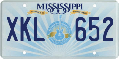 MS license plate XKL652