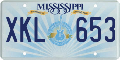 MS license plate XKL653