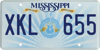 MS license plate XKL655