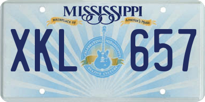 MS license plate XKL657