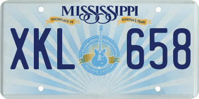MS license plate XKL658