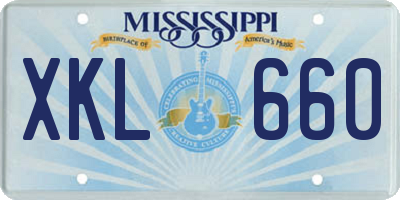 MS license plate XKL660