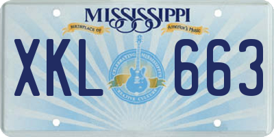 MS license plate XKL663