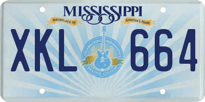 MS license plate XKL664