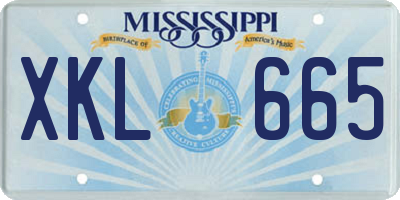MS license plate XKL665