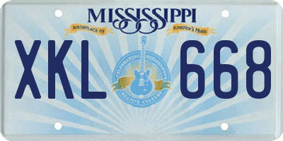 MS license plate XKL668