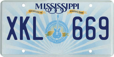 MS license plate XKL669