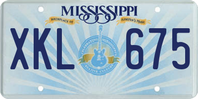 MS license plate XKL675
