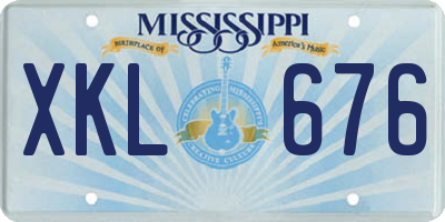 MS license plate XKL676