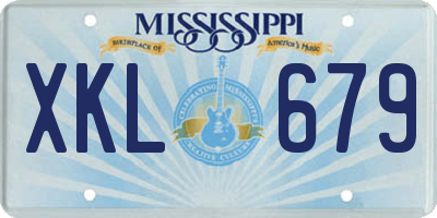 MS license plate XKL679