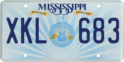 MS license plate XKL683