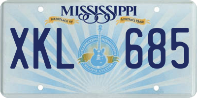 MS license plate XKL685