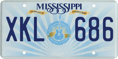 MS license plate XKL686