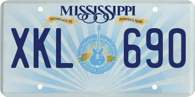 MS license plate XKL690