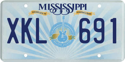 MS license plate XKL691